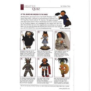 Theater Quiz Bears Dressed to Nine Broadway Advertisement 2000s Print Ad